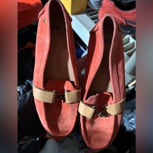 Women's Red Suede Loafers